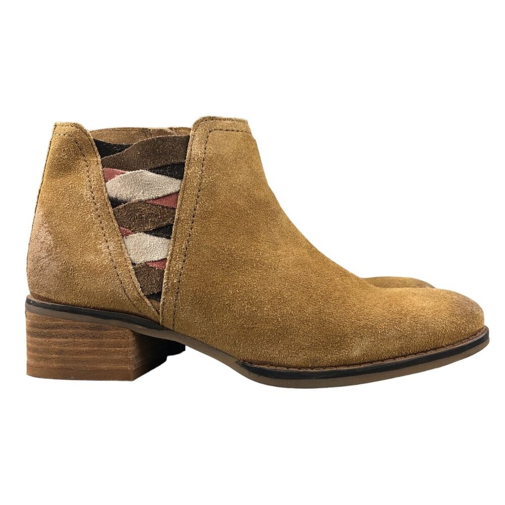 Naughty Monkey Women's Size 8 The Bridge Brown Leather Side Zip Ankle Booties